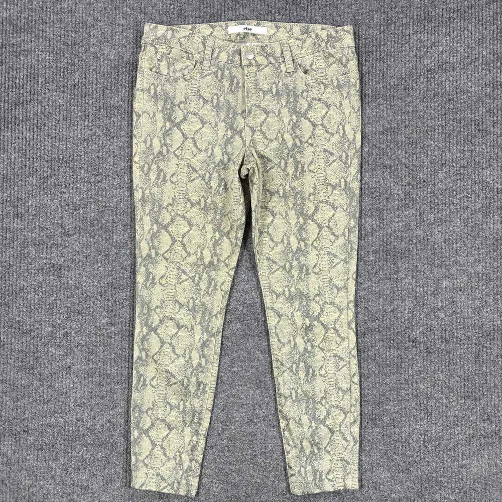 Else Snakeskin Skinny Jeans Womens 28 Gray Animal Print Stretch Denim Mid Rise